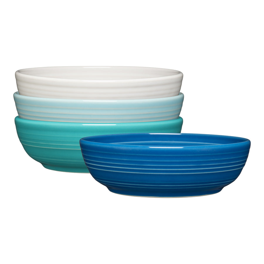 Mixed Coastal Blues Coupe 6 3/4 Inch Salad Bowl 24 OZ, Set of 4