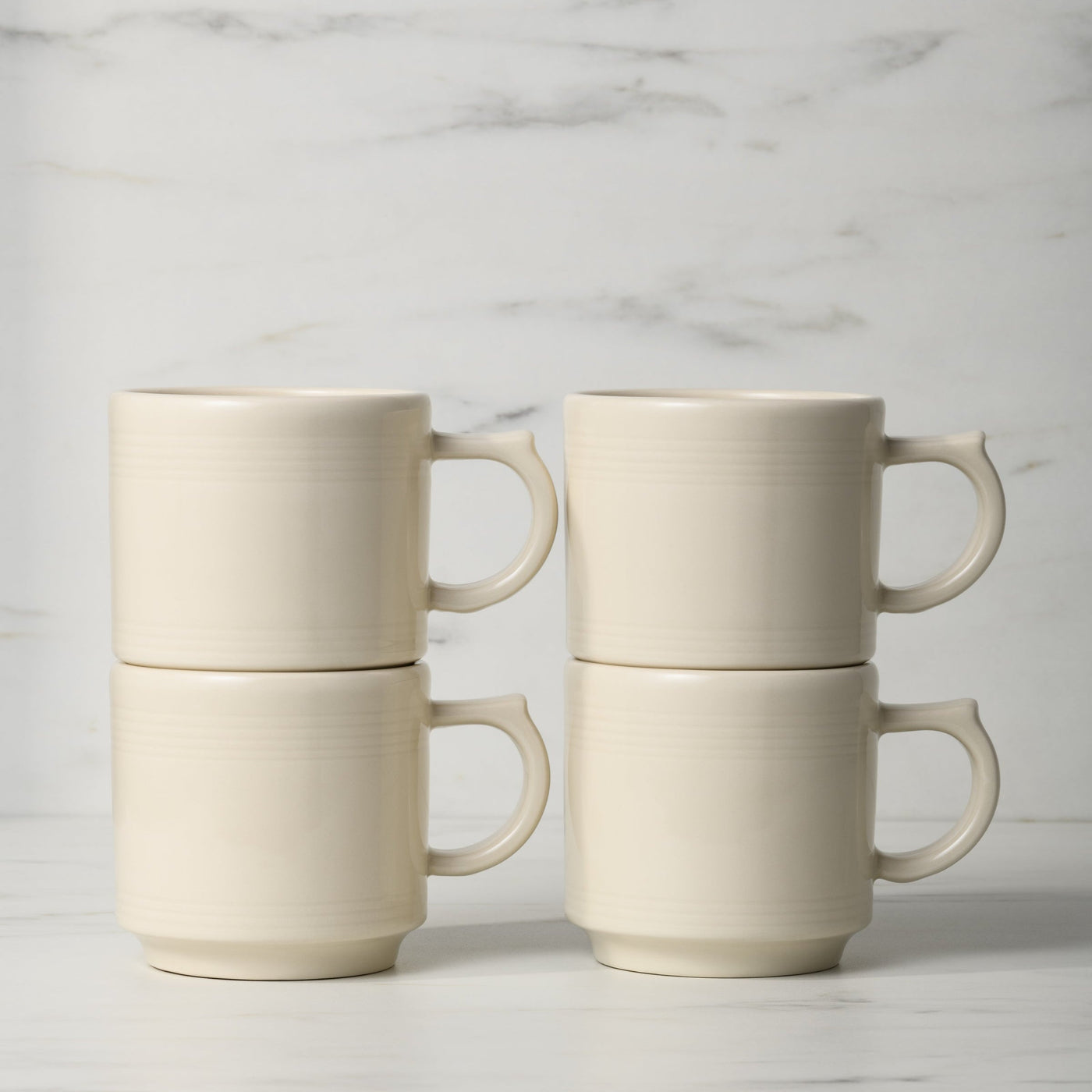 Linen 16 OZ Set of 4 Stackable Mug Set