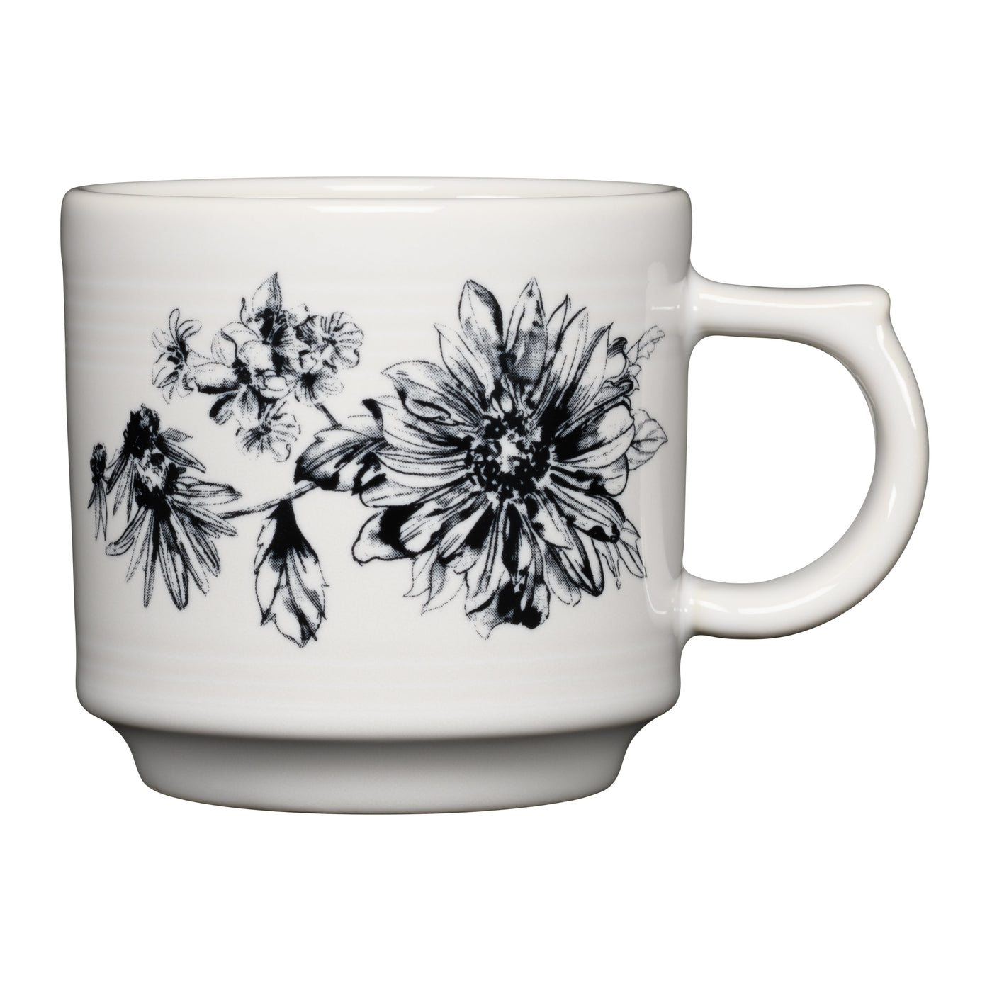 Botanical Floral Black 16oz Stackable Mug