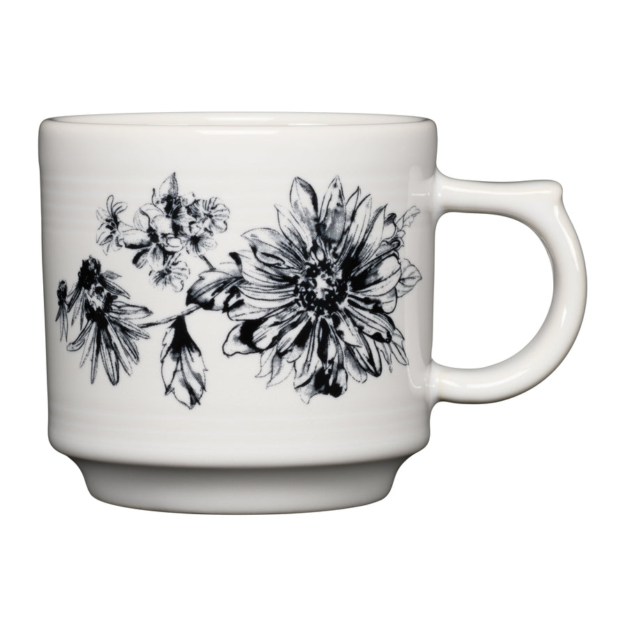 Botanical Floral Black 16oz Stackable Mug