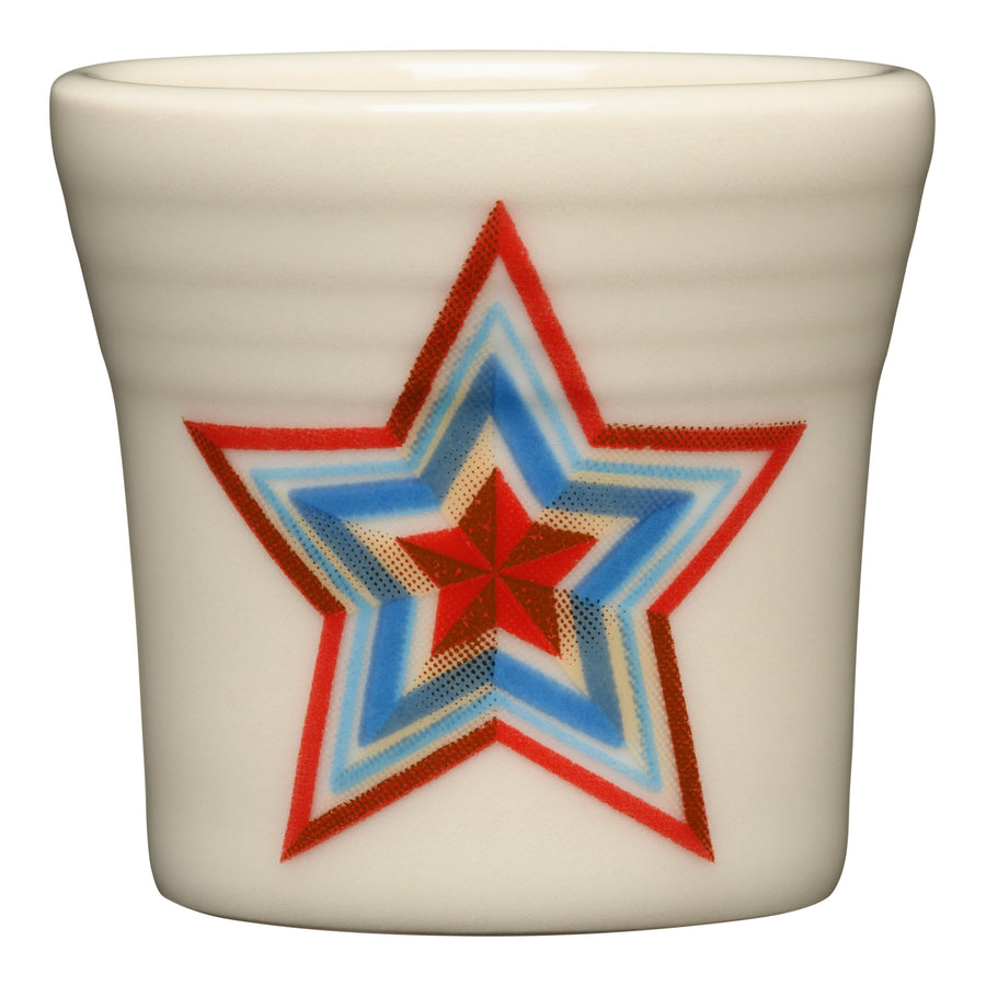 Americana Scarlet Faceted Star 1 1/2, OZ Ceramic Shot Glass