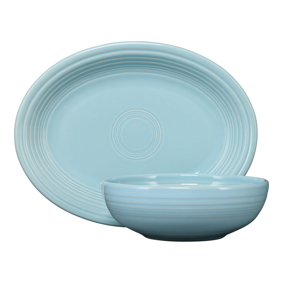 2-Piece Serve Set 11 5/8 Inch Oval Platter & 38 OZ Bistro Bowl