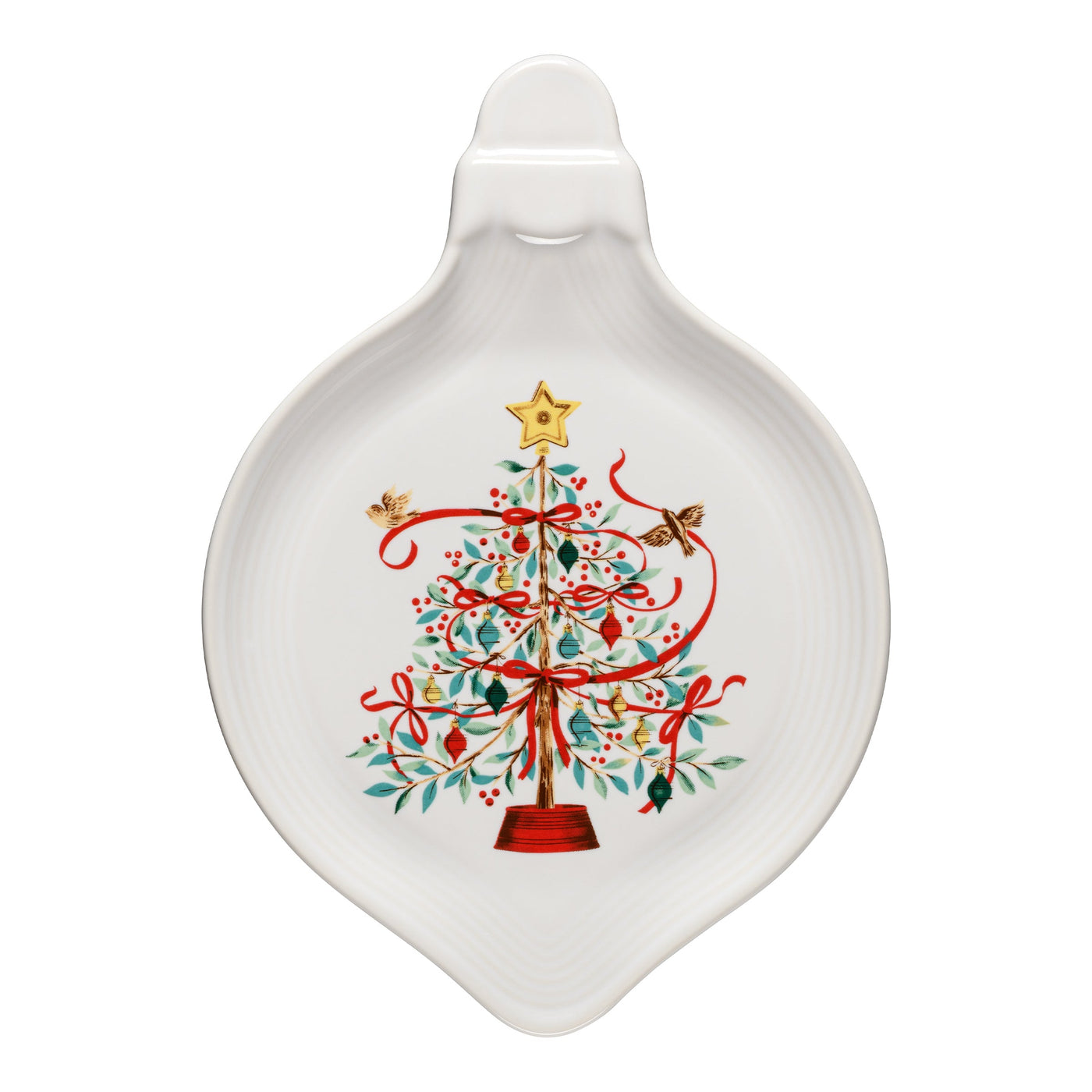 Holly Berry Christmas Tree 8 3/4 Inch Ornament Shaped Plate