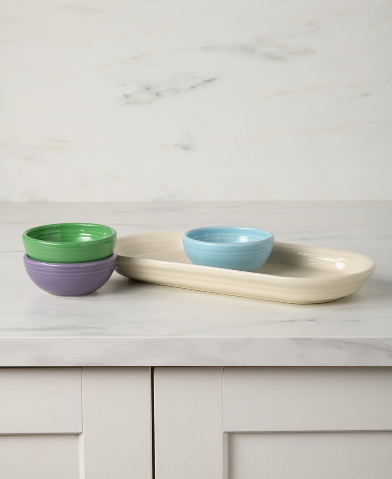 Lavender Bloom Mixed Color 4-Piece Condiment Set