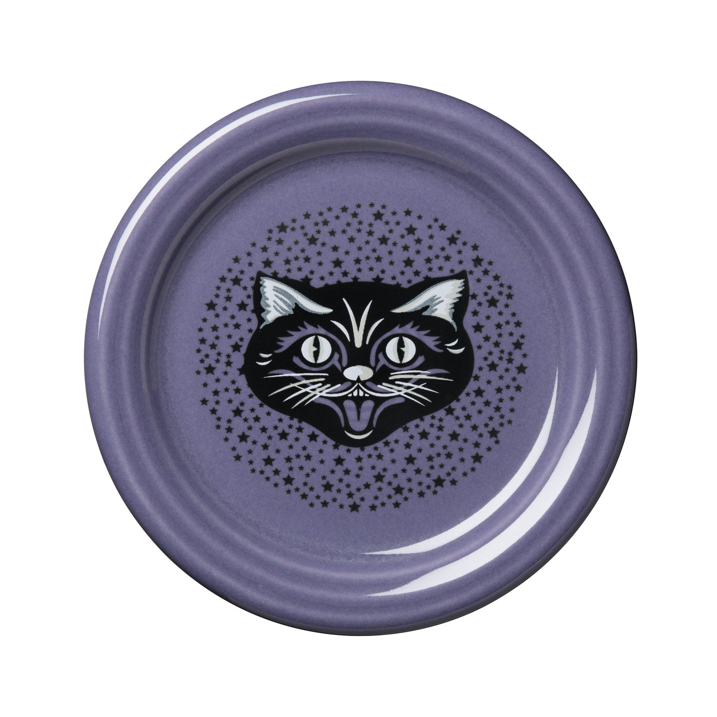 Black Cat Lavender 4 3/8 Inch Coaster and Mug Cover