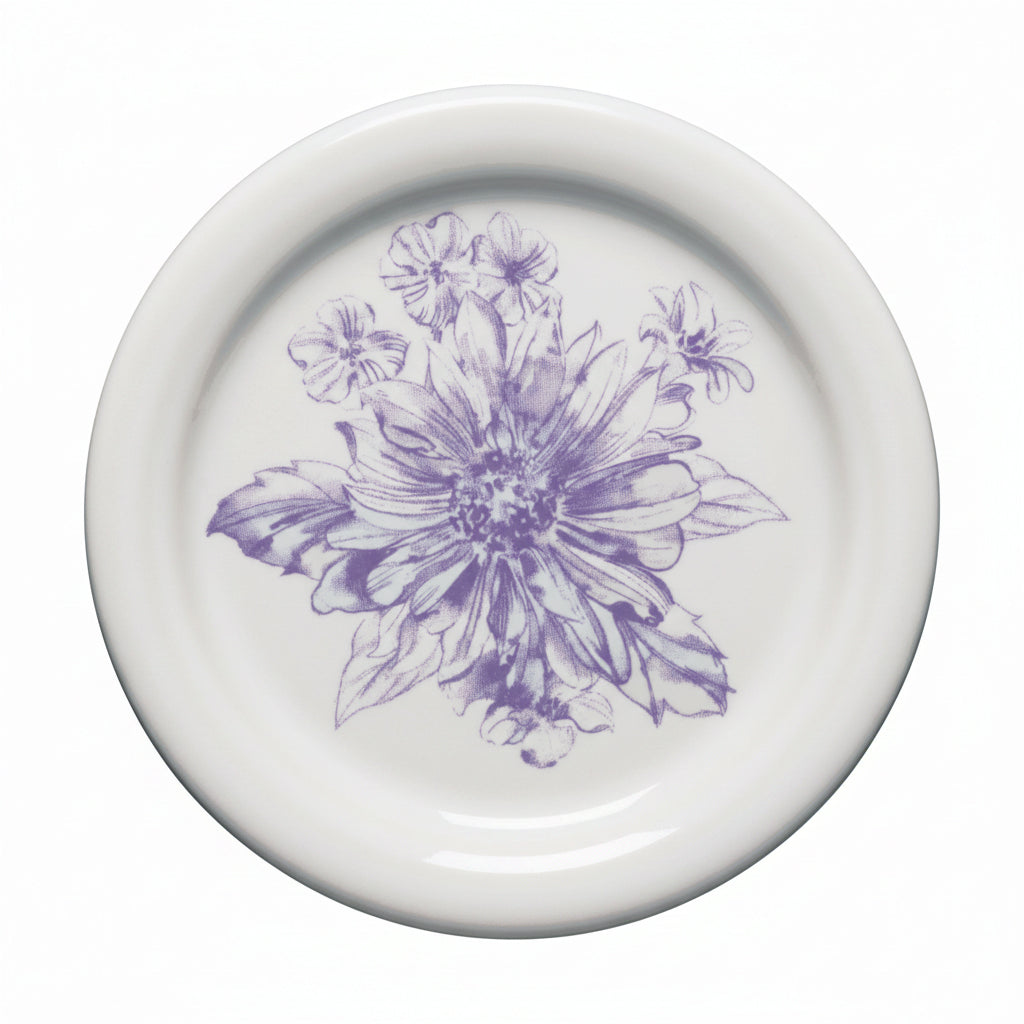 Botanical Floral Lavender 4 3/8 Inch Coaster and Mug Cover