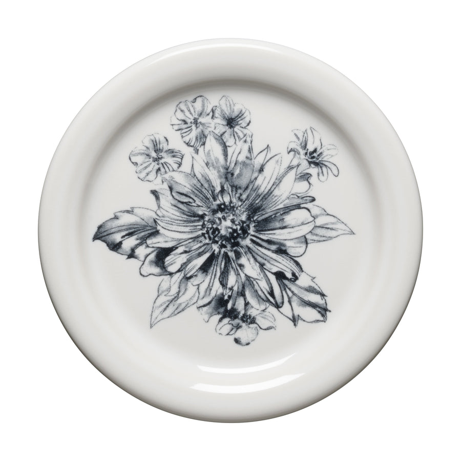 Botanical Floral Black 4 3/8 Inch Coaster and Mug Cover