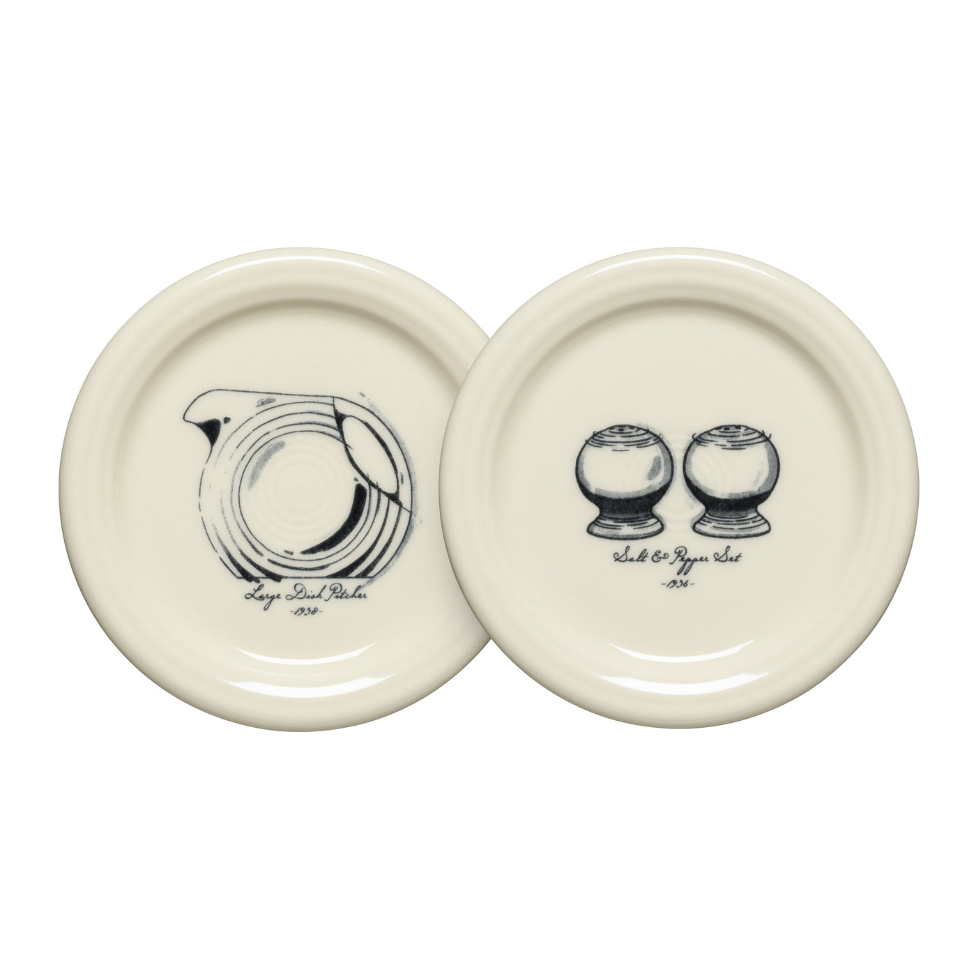 Icons Disk Pitcher and Salt and Pepper, Set of 2, 4 3/8 Inch Coaster and Mug Covers, Set 1