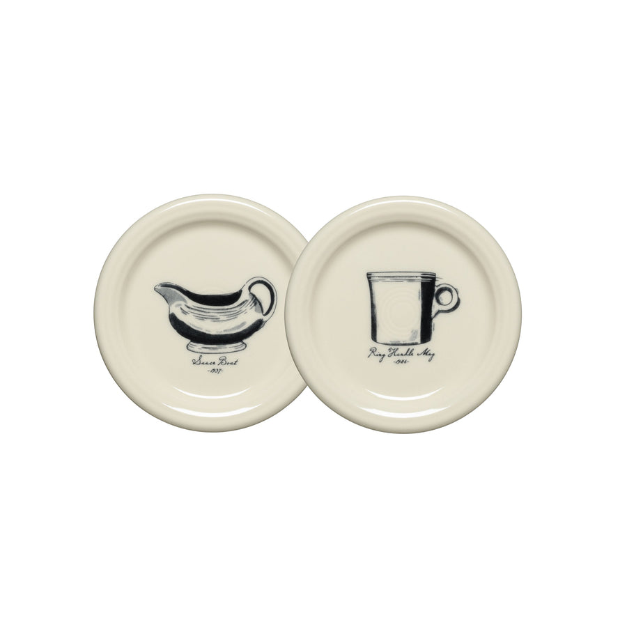 Icons Classic Ring Handle Mug and Sauceboat, Set of 2, 4 3/8 Inch Coaster and Mug Covers, Set 2