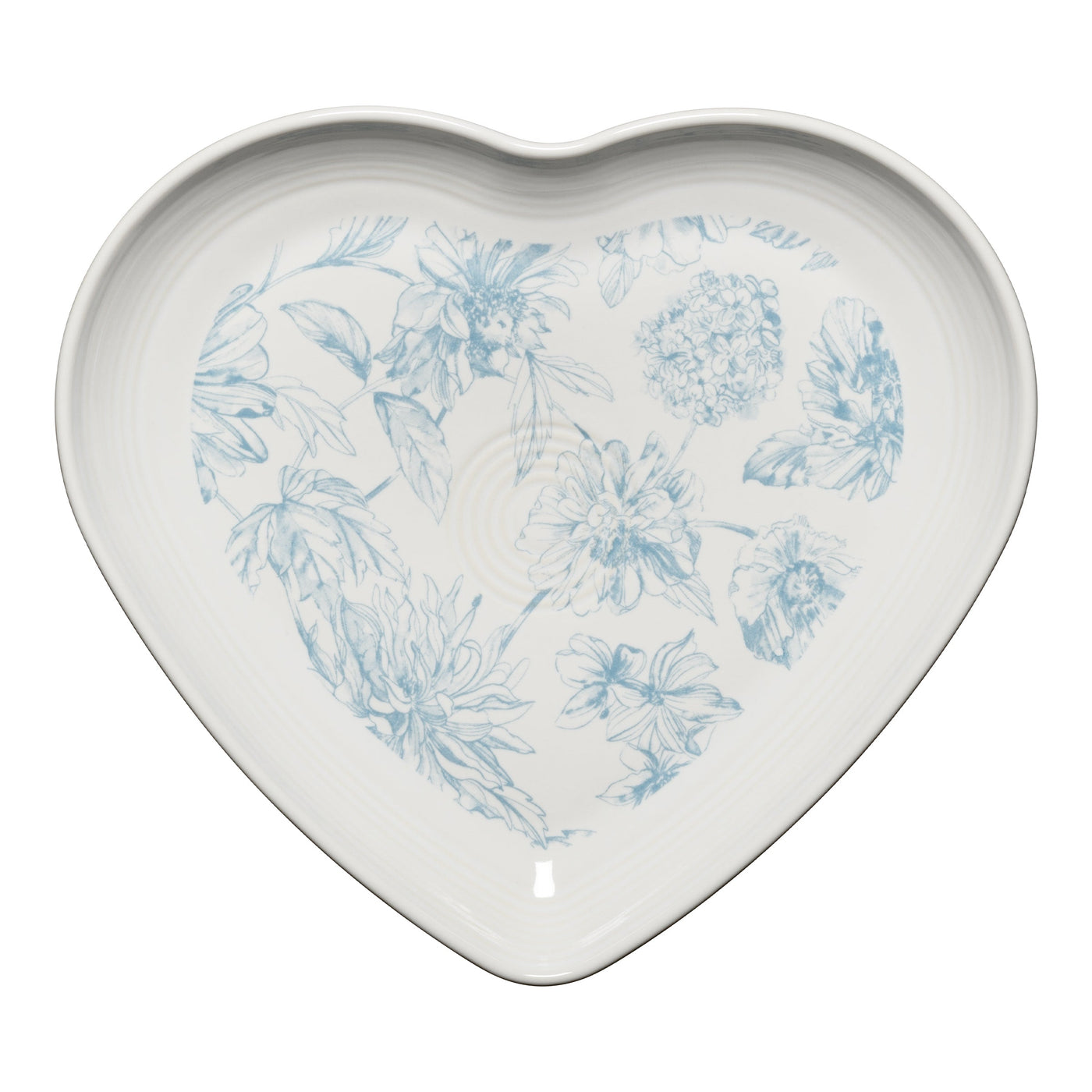 Retired Botanical Floral 9 Inch Heart Shaped Plate