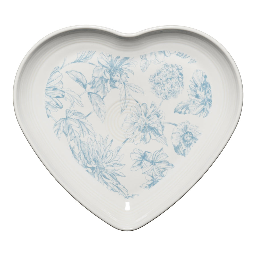 Retired Botanical Floral 9 Inch Heart Shaped Plate