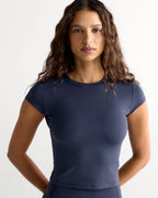 Ultimate Cap Sleeve Top - Navy Blue