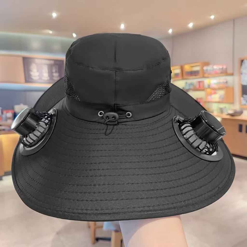 Solar Dual-Fan Cooling Hat