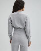 Modal Cinch Hem Sweatshirt - Light Grey Melange