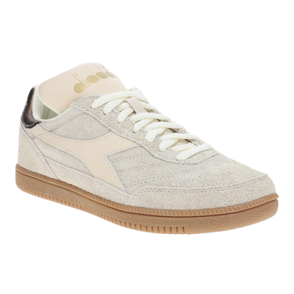 Gold Indoor Hairy Lace Up Sneakers