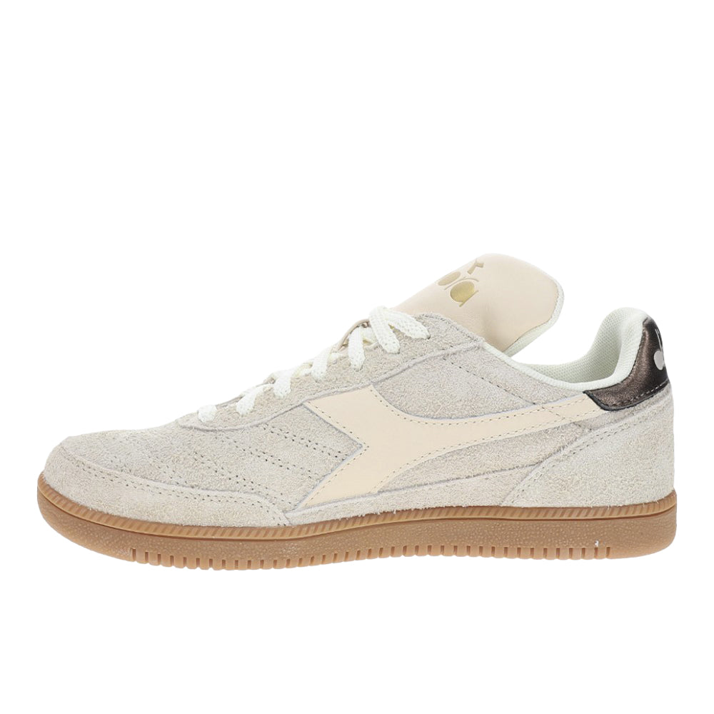 Gold Indoor Hairy Lace Up Sneakers