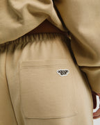 Pintuck Straight Leg Sweatpants - Caramel Beige