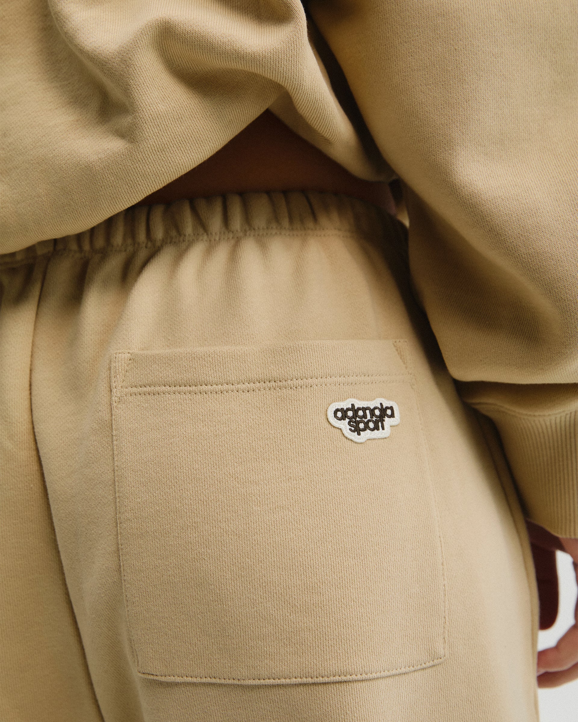 Pintuck Straight Leg Sweatpants - Caramel Beige