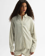 Checked Linen Blend Shirt - Buttercream