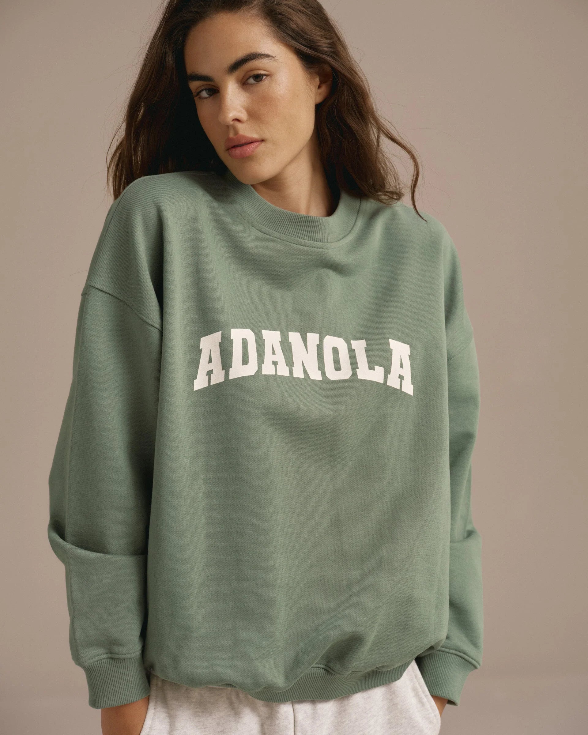 Varsity Oversized Sweatshirt - Eden Green/Marshmallow White