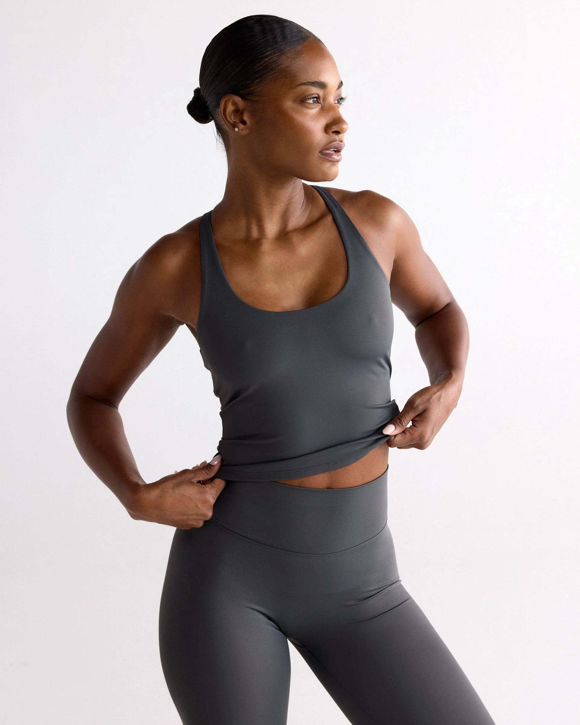 Ultimate Narrow Racer Back Tank - Graphite Grey