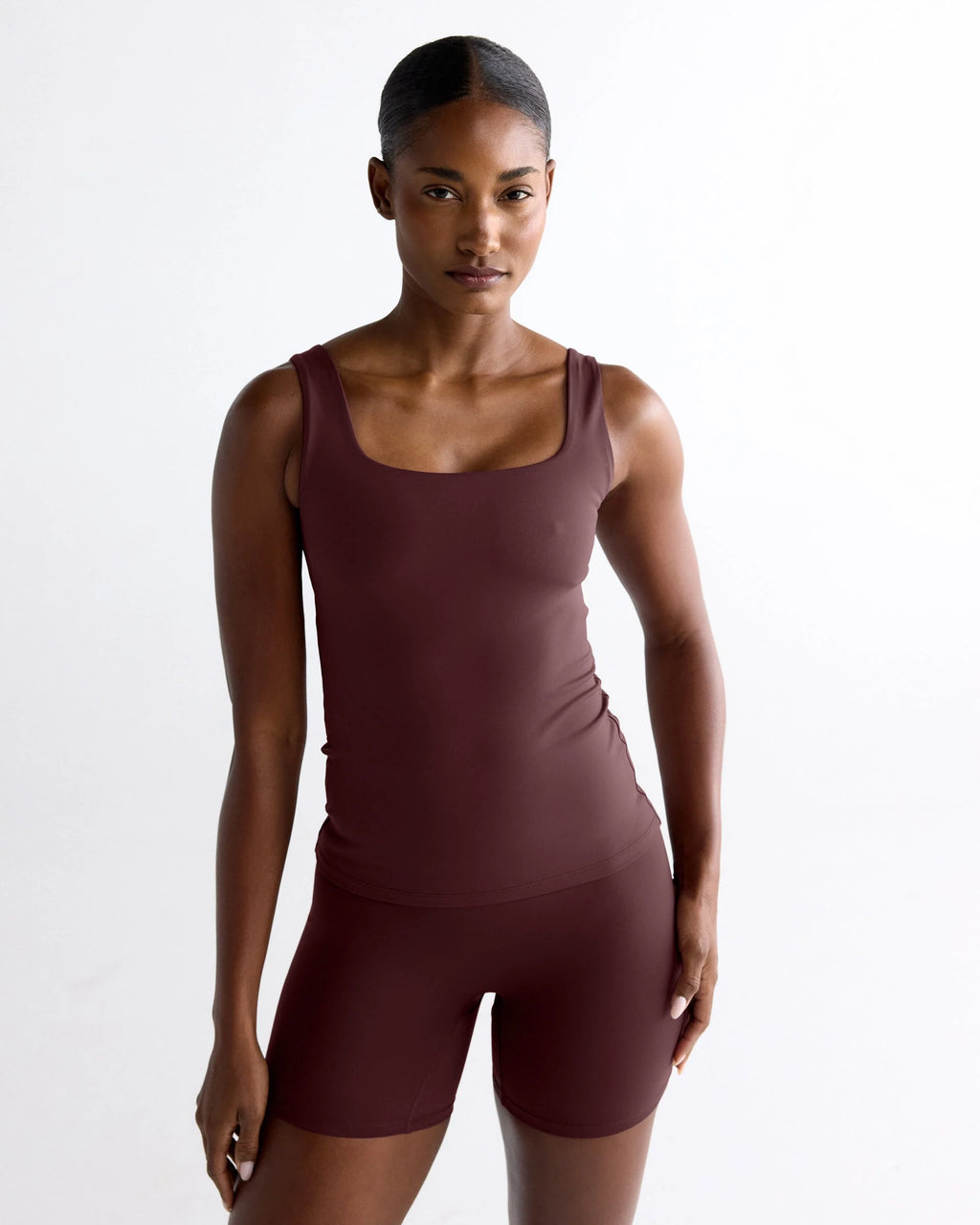 Ultimate Square Neck Top - Mulberry Red