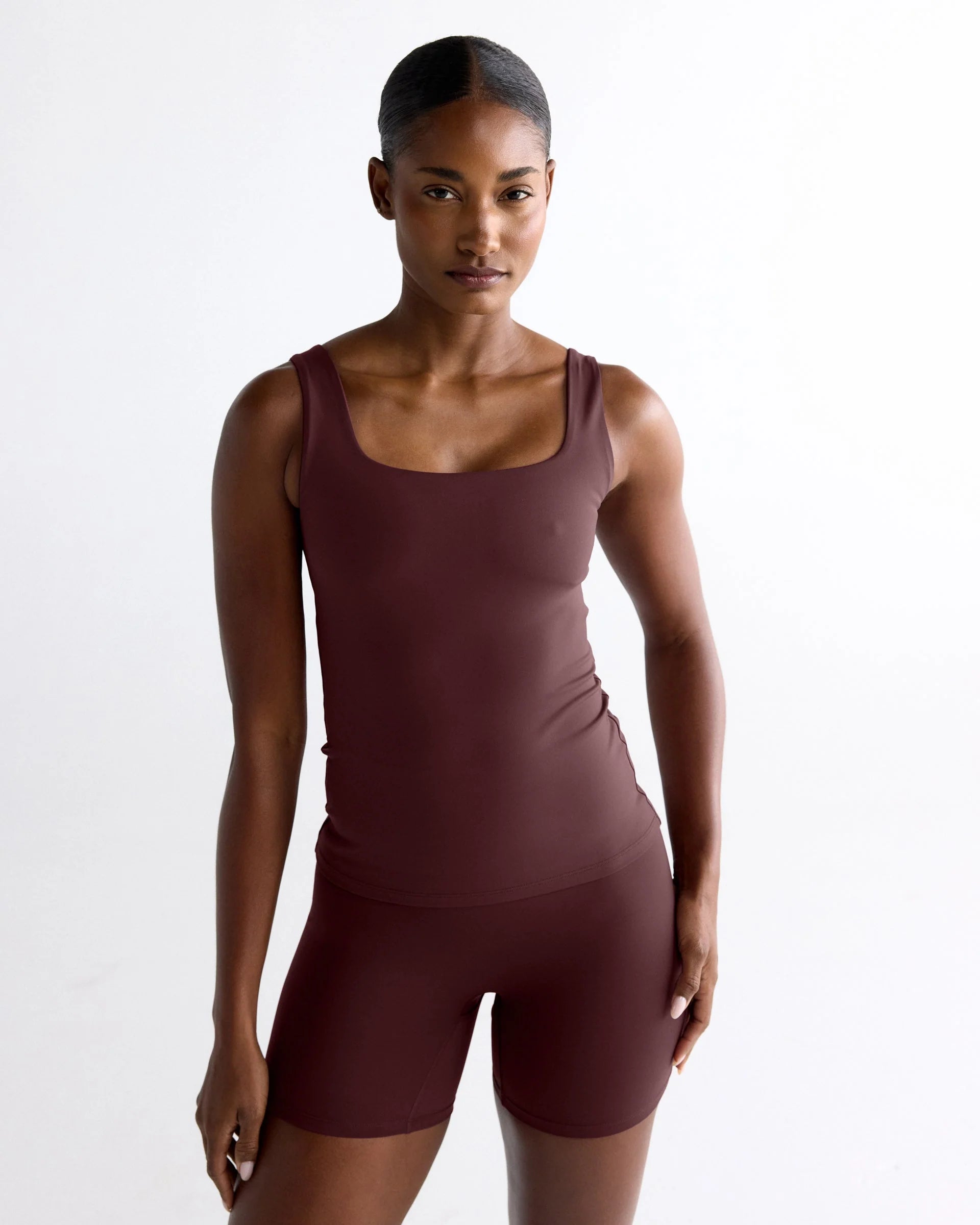 Ultimate Square Neck Top - Mulberry Red