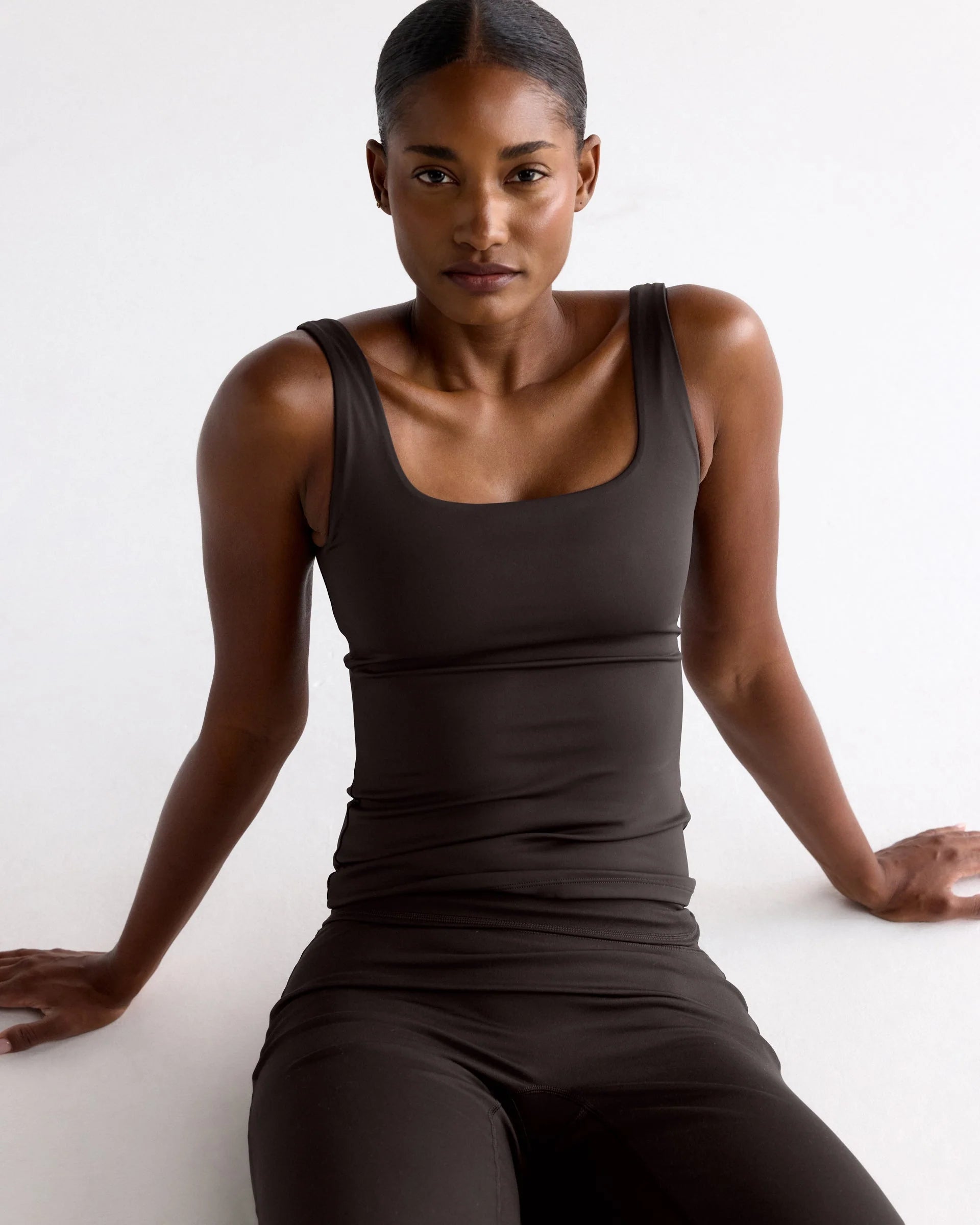 Ultimate Square Neck Top - Coffee Bean