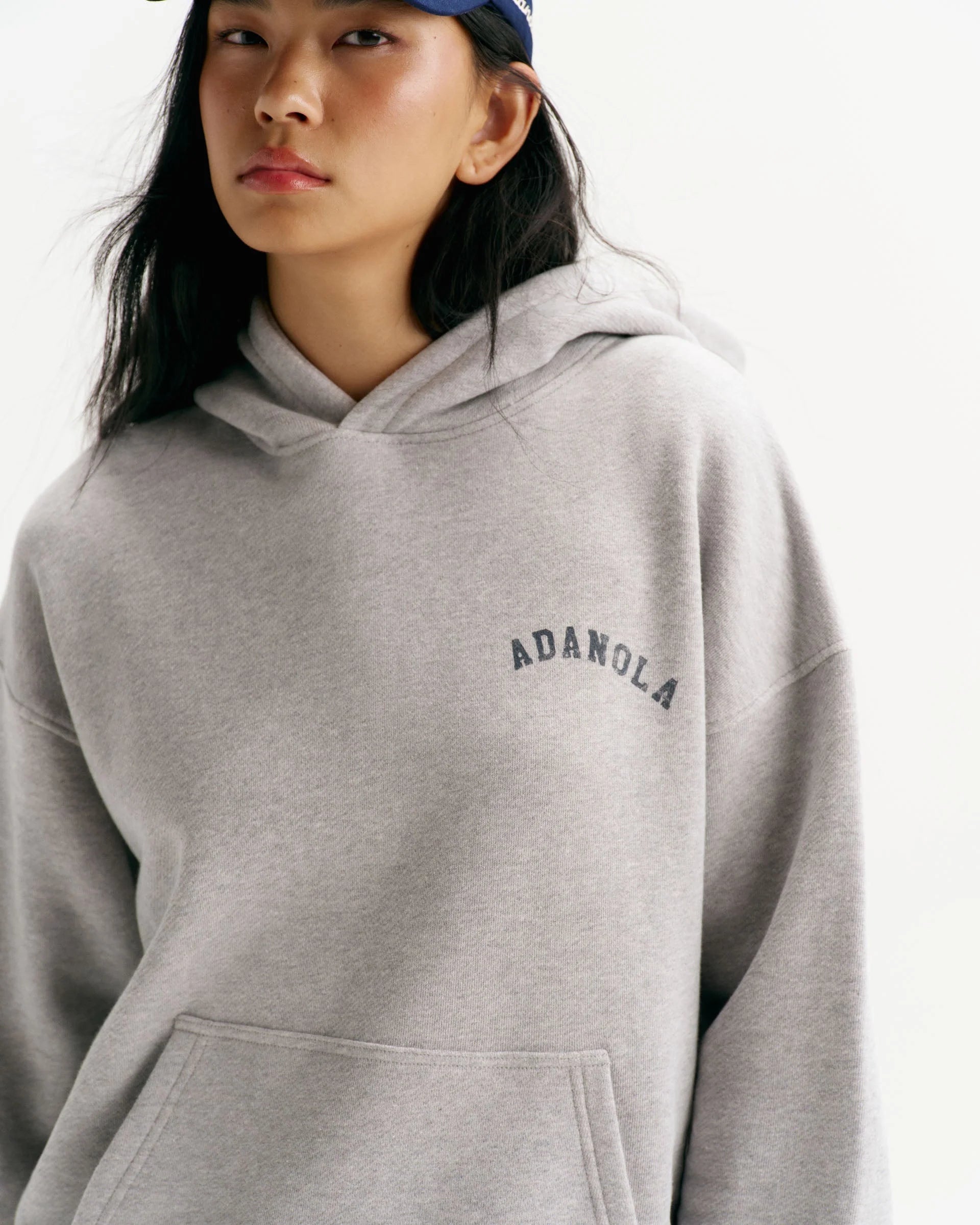 AS Oversized Hoodie - Heather Grey/Midnight Blue