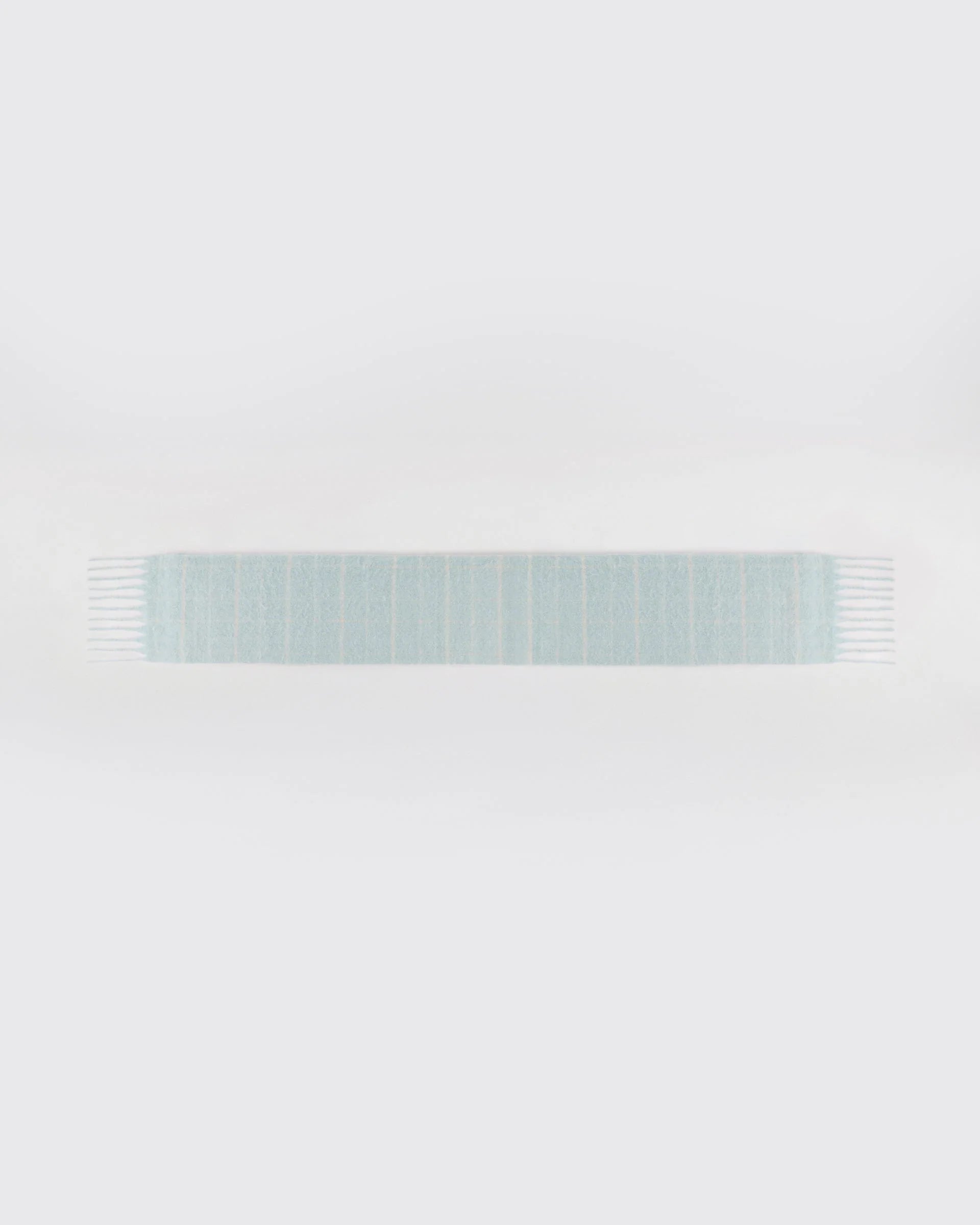 Brushed Checked Scarf - Light Blue