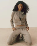 Knit Twinset Button Up Top - Sand