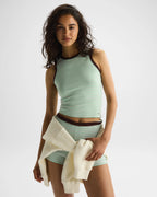 Knit Stripe Vest Top - Mint Green