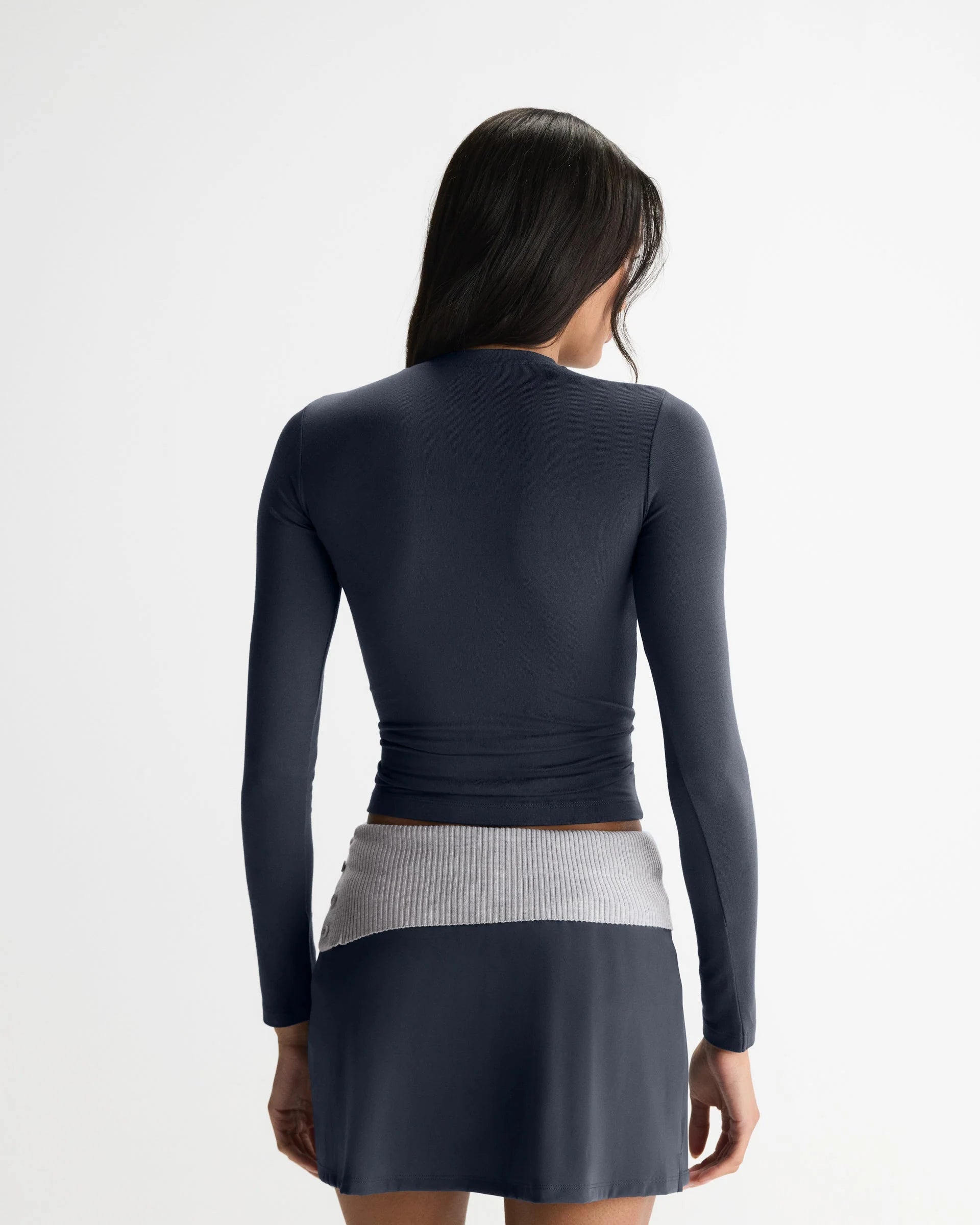 Soft Modal Long Sleeve Top - Midnight Blue