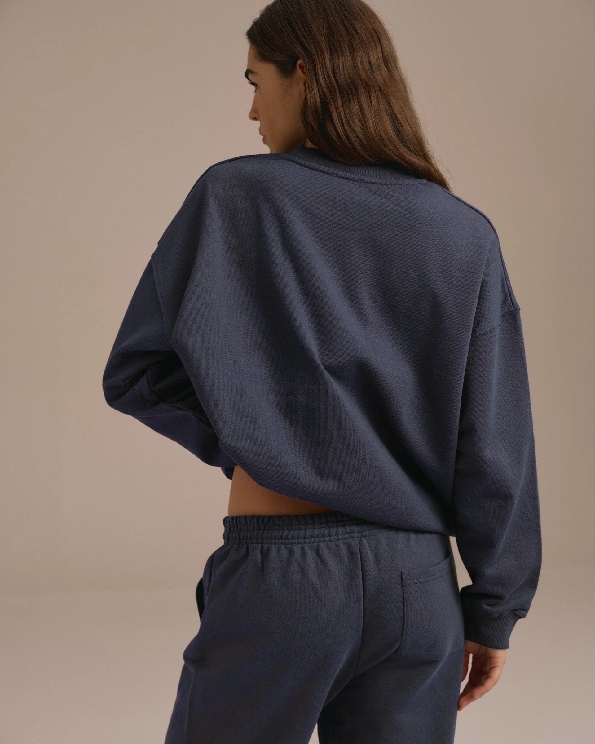 Varsity Oversized Sweatshirt - Washed Midnight Blue