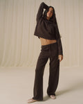 Lightweight Merino Wool Knit Trousers - Coffee Bean