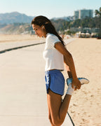 Contrast Binding Track Shorts - Blossom Blue