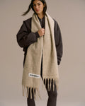 Wool Blend Brushed Scarf - Stone