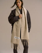 Wool Blend Brushed Scarf - Stone