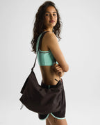 Gathered Nylon Shoulder Bag - Coffee Bean