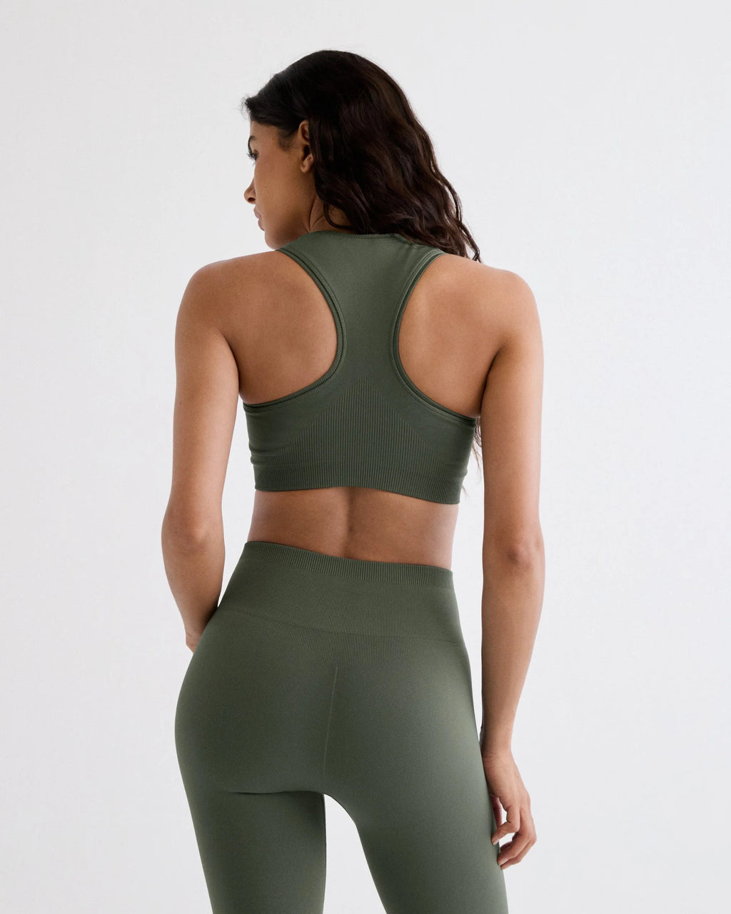 Classic Seamless Racer Back Bra - Thyme Green