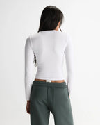 Soft Modal Long Sleeve Top - White