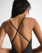 Cross Back Swimsuit - Coffee Bean
