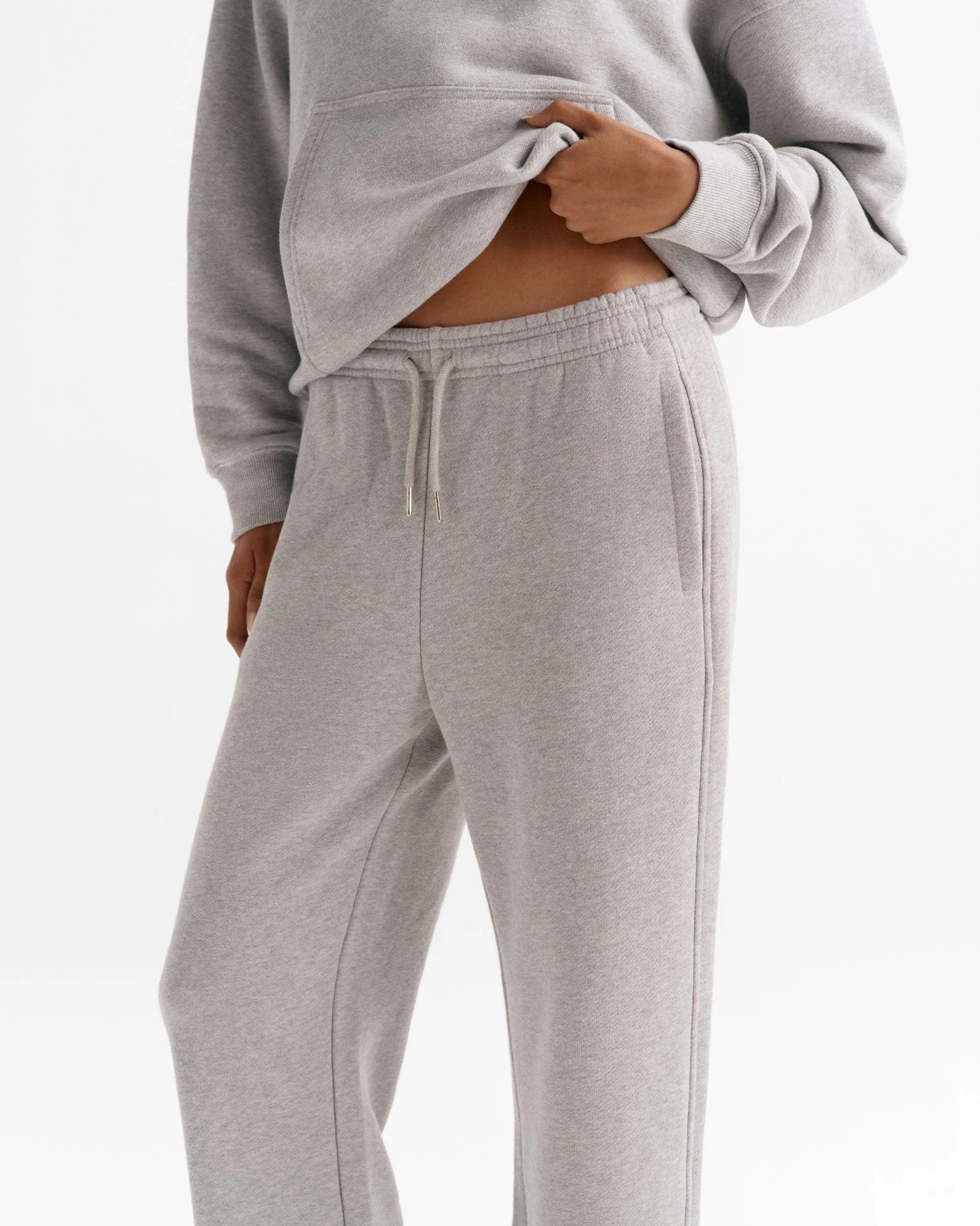 Adanola Straight Leg Sweatpants - Heather Grey