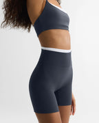 Ultimate Double Layer Crop Shorts - Midnight Blue/White
