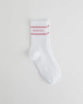 Sports Stripe Socks - White/Dusty Pink