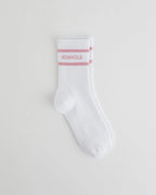 Sports Stripe Socks - White/Dusty Pink