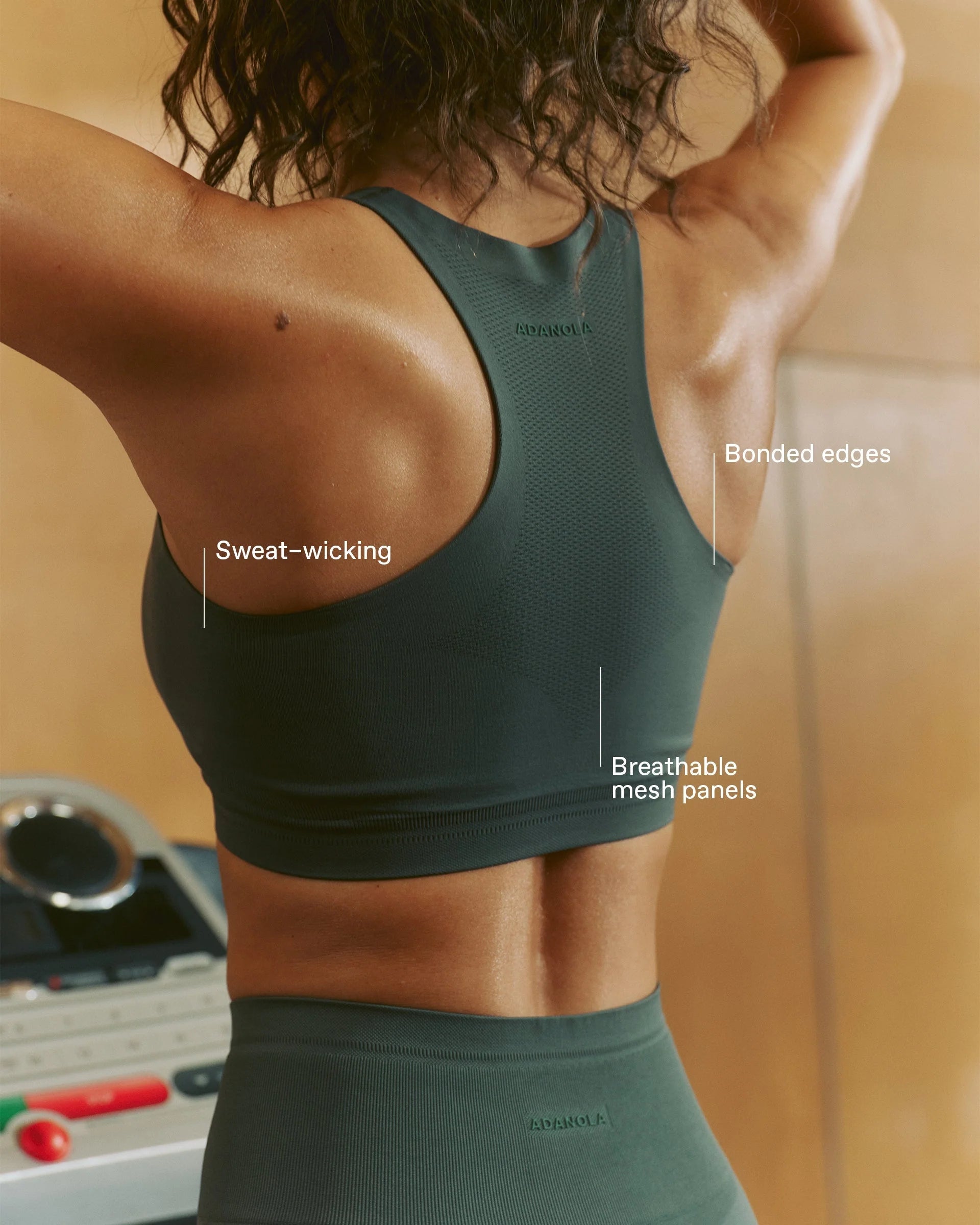 Seamless Racer Tank Bra - Sea Green