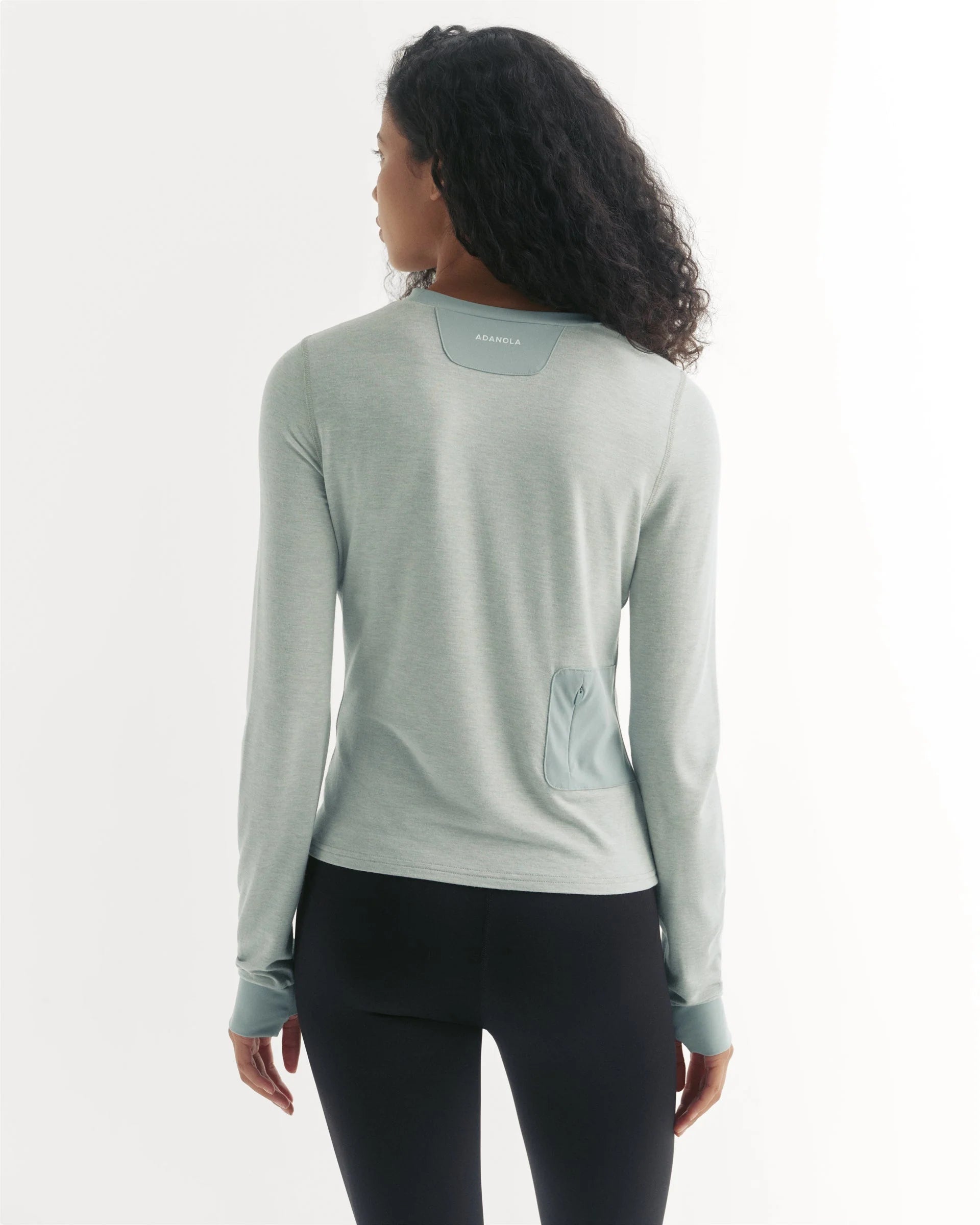 Modal Long Sleeve Technical Top - Cloud Blue