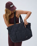 Quilted Nylon Tote Bag - Slate Grey