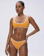 Contrast Bikini Bottom - Mango Orange/Marshmallow White